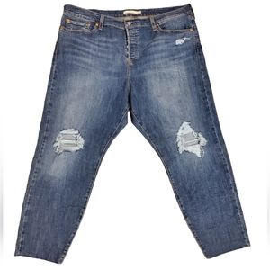Levi's Wedgie Skinny Distressed Jeans Plus Size 20W Medium Wash